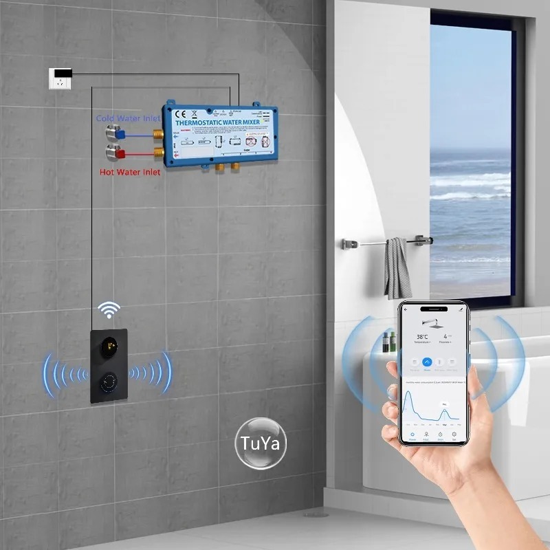 App Home Improvement - Цифровой термостатический смеситель для душа, скрытый