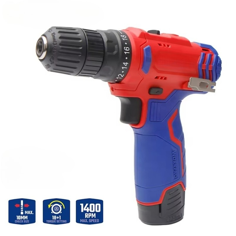 Power Drill Cordless - Аккумуляторная дрель 12В 10мм, электроинструмент с