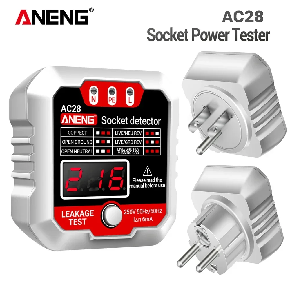 Circuit Breaker Finder - Цифровой тестер электрических розеток ANENG AC27/AC28,