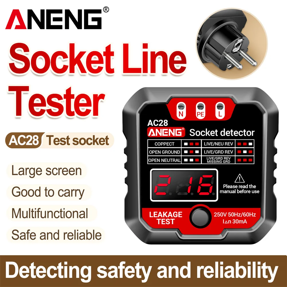 Circuit Breaker Finder - Детектор полярности розетки, тестер напряжения ANENG