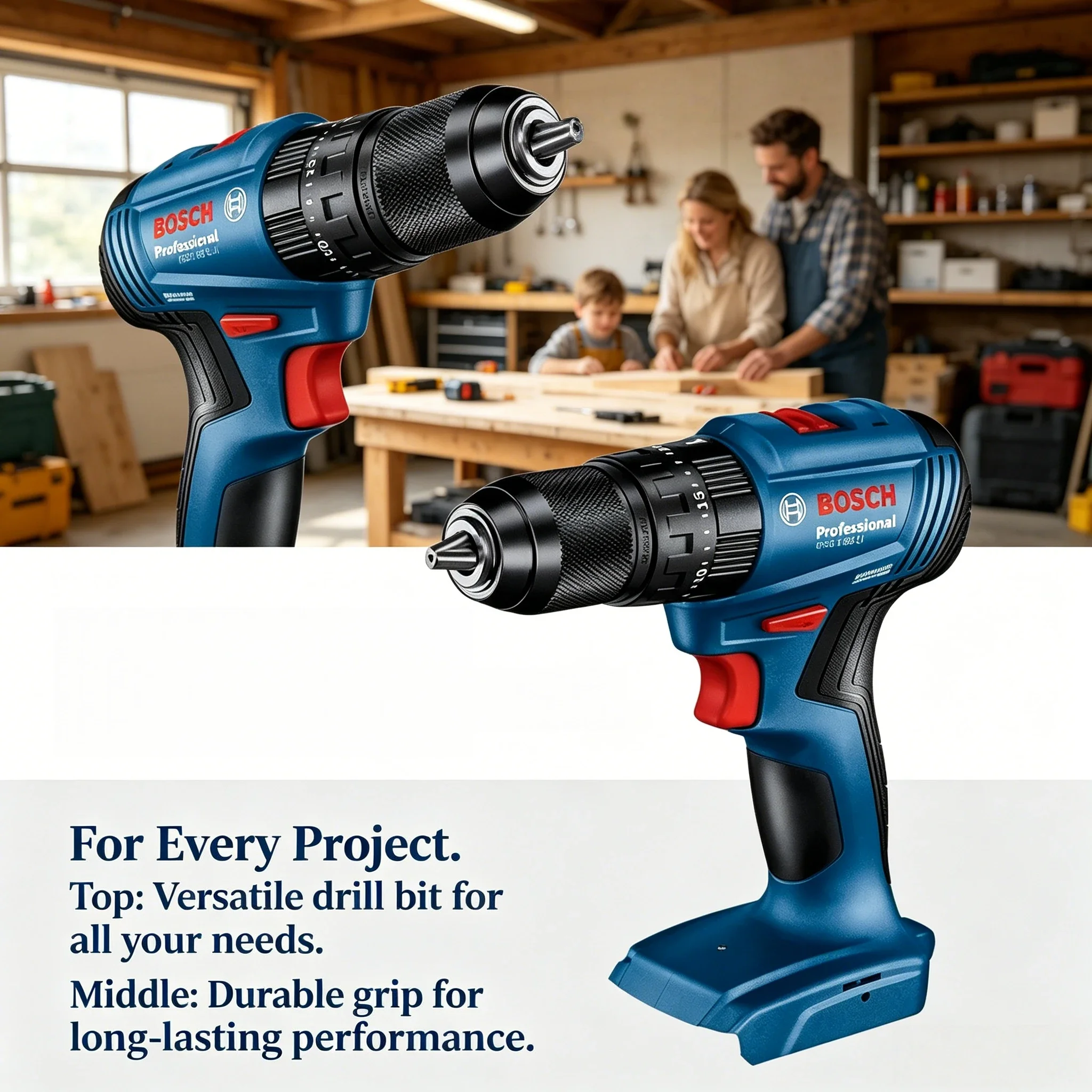Power Drill Cordless - Бесщеточная аккумуляторная ударная дрель-шуруповерт Bosch GSB