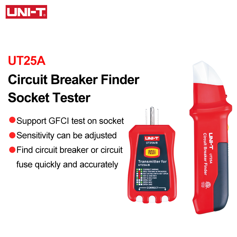 Circuit Breaker Finder - Тестер автоматических выключателей UNI-T UT25A (90-120В
