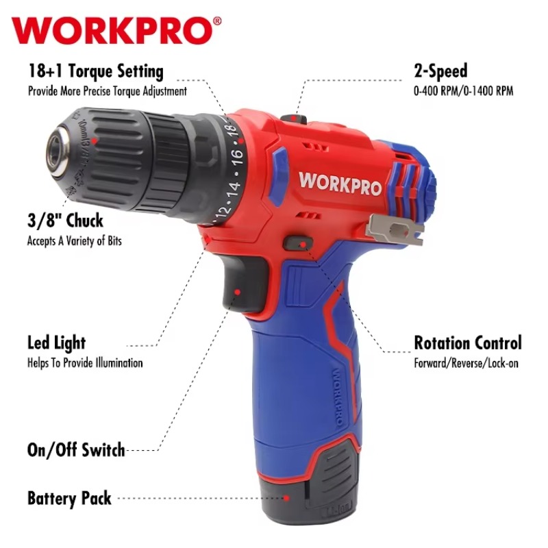 Аккумуляторная дрель 12В 10мм, – обзор и цена Power Drill Cordless